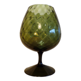 Green frosted glass vase