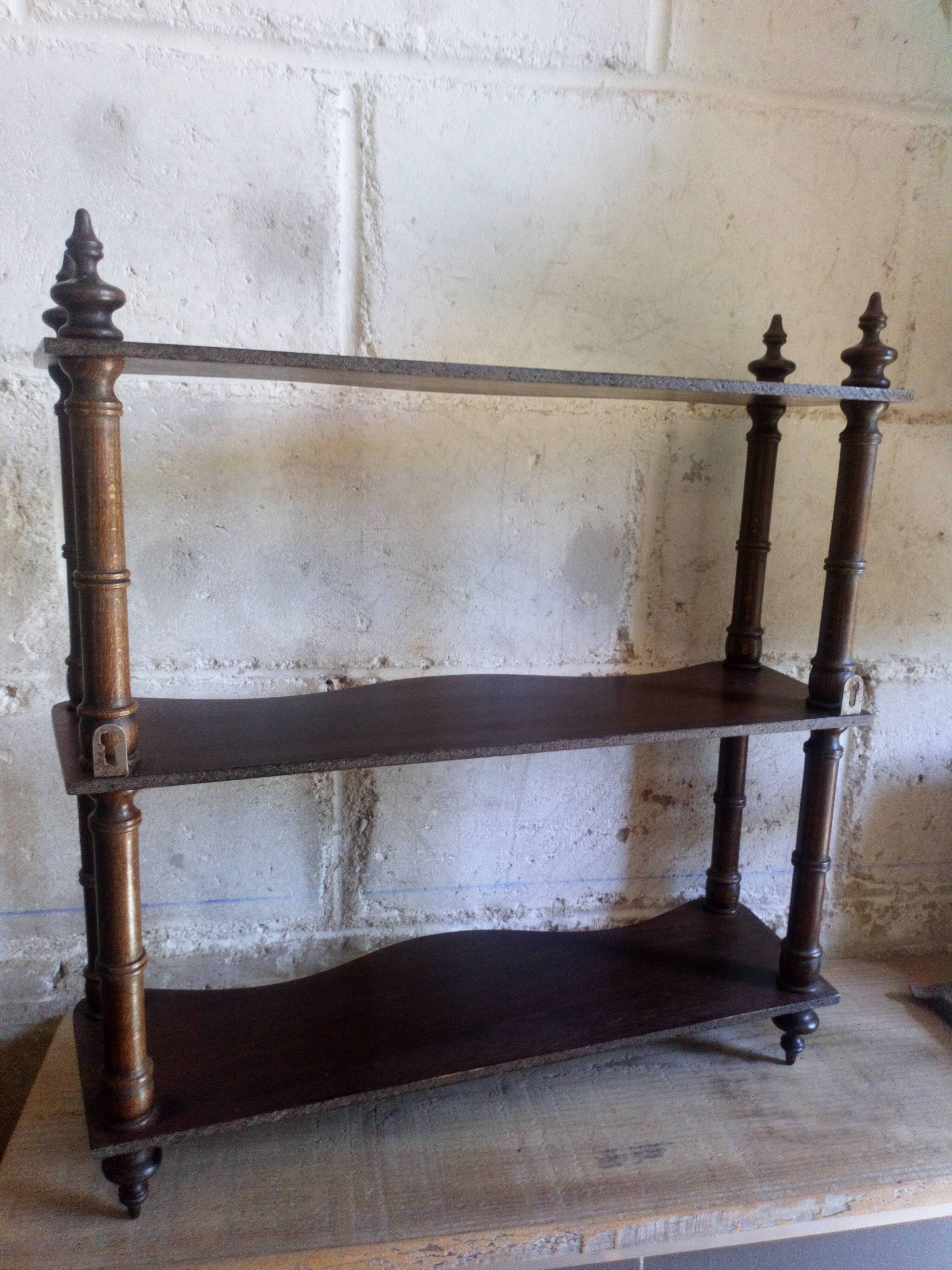 Old wooden shelf turned to hang