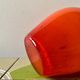 Vintage vase or pitcher in orange blown glass - Made in Italy