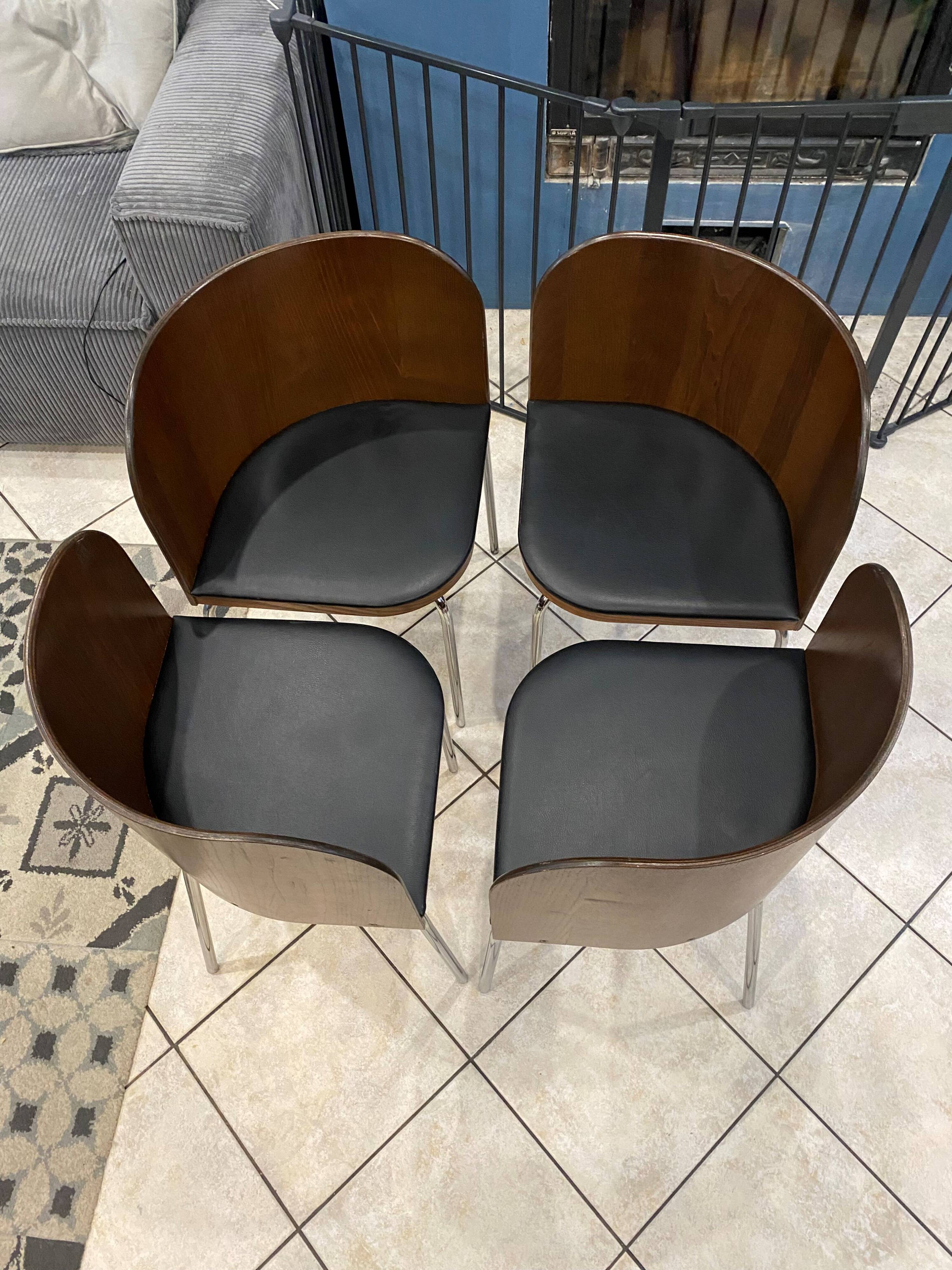 Teak table and 4 chairs set fusion model by Sandra Kragnert for Ikea Swedish 1990s