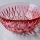 Small vintage pink glass bowl with floral decoration – French 60s/70s