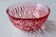 Small vintage pink glass bowl with floral decoration – French 60s/70s