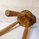 Brutalist tripod stool - French popular craftsmanship from the 20th century