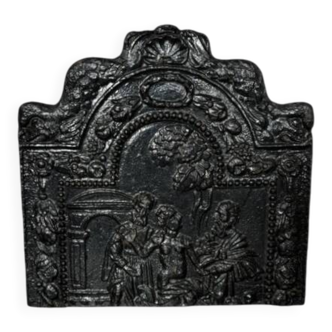 Old cast iron fireplace plate