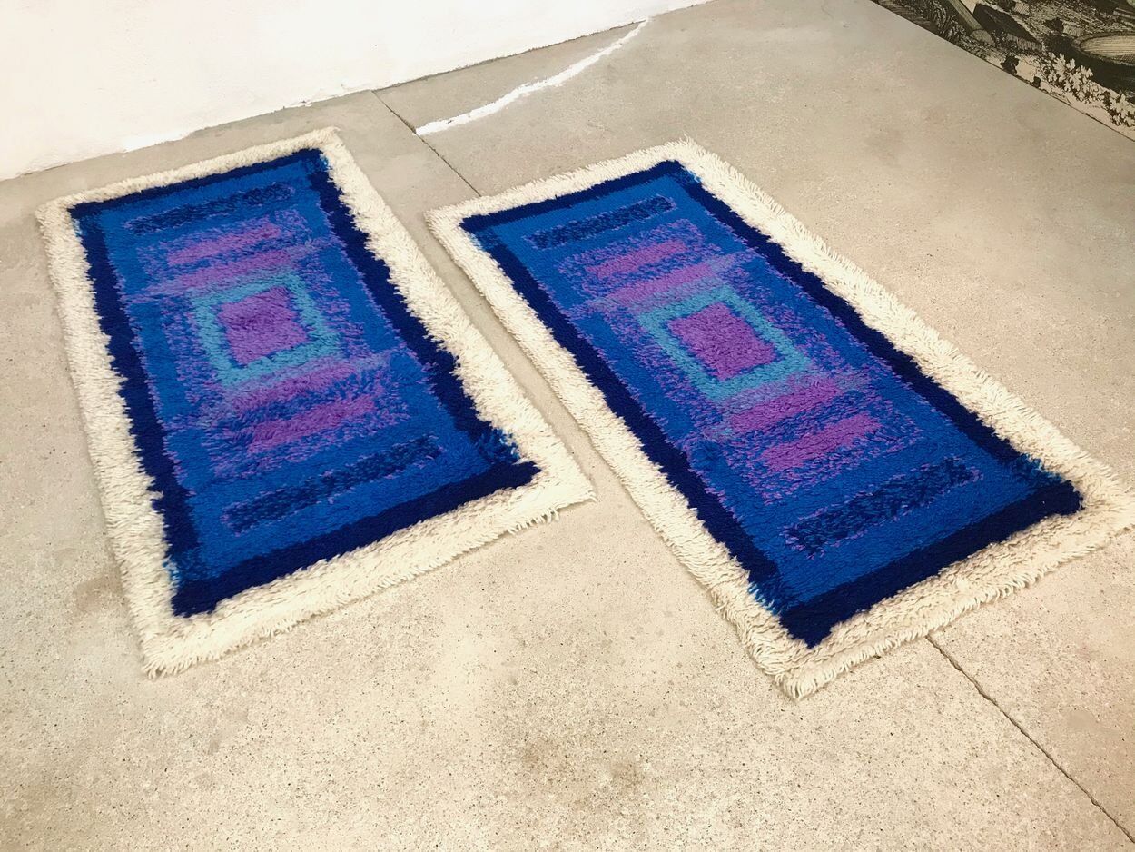 Modern abstract graphic rugs from Gilde, Germany 1960s, Set of 2