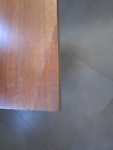 Table basse monte-et-baisse scandinave en acajou – Vintage