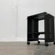 Postmodern perforated metal service trolley, 1980s