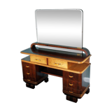 Veneer Rosewood and Maple Vanity with Bakelite Handles