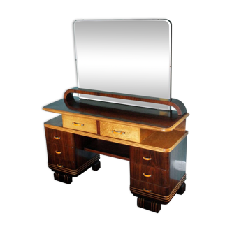 Veneer Rosewood and Maple Vanity with Bakelite Handles