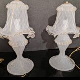 set de lampes en verre murano champignons