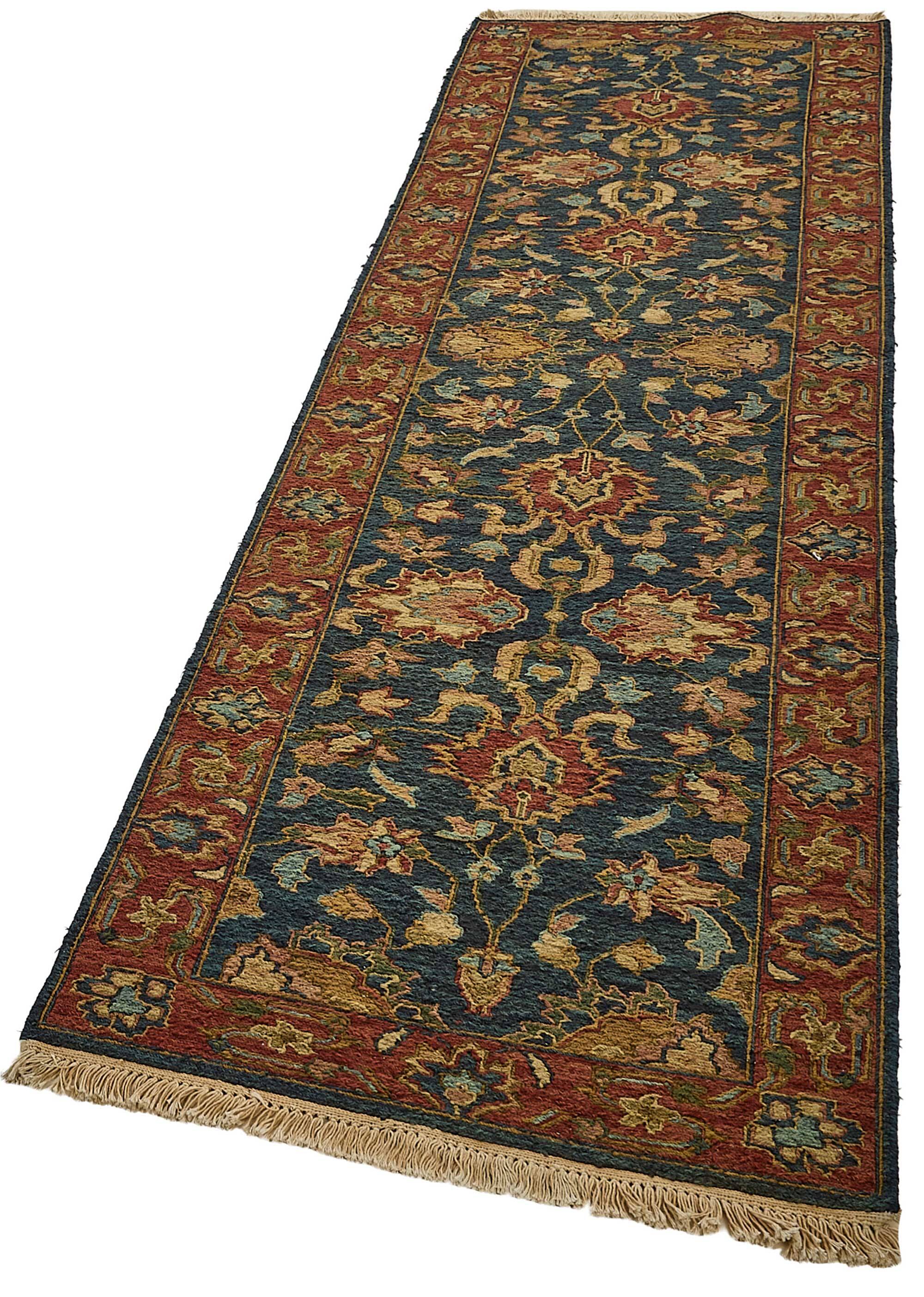 Turkish Handknotted Wool Oushak Rug 80 cm x 292 cm