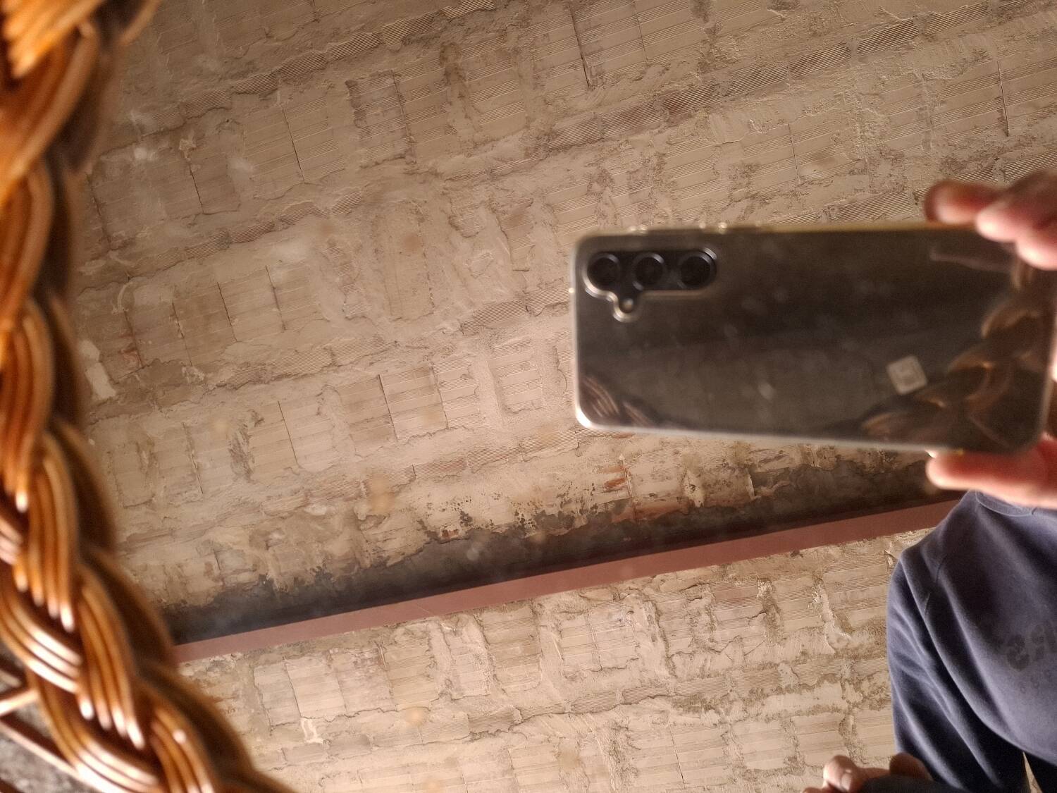 Vintage rattan mirror