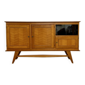 Vintage French modernist sideboard in oak, 1950s design.