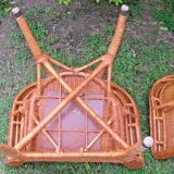 Paire de fauteuils rotin et osier
