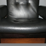 Mid century Danish leather reclining lounge chair