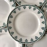 lot of 6 flat plates Saint-Amand blue flowers model "Nancy" years 30-40