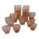 Set of pink glasses