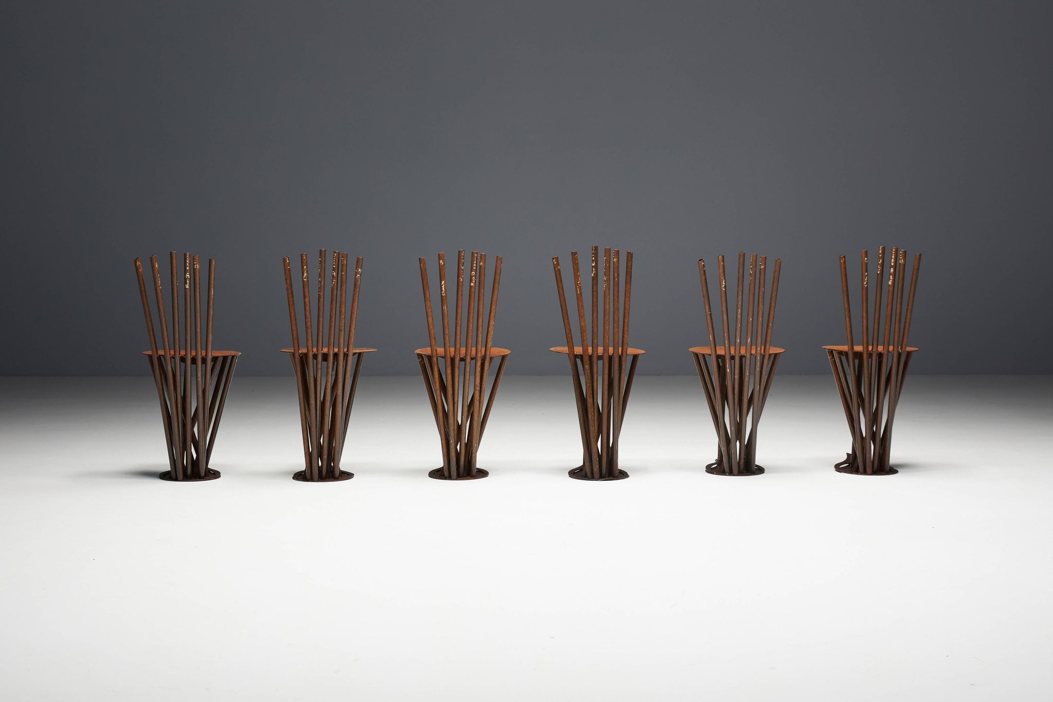 Industrial Wabi Sabi Primitive Chairs, France, 1950s