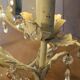Large cage chandelier in aged metal.