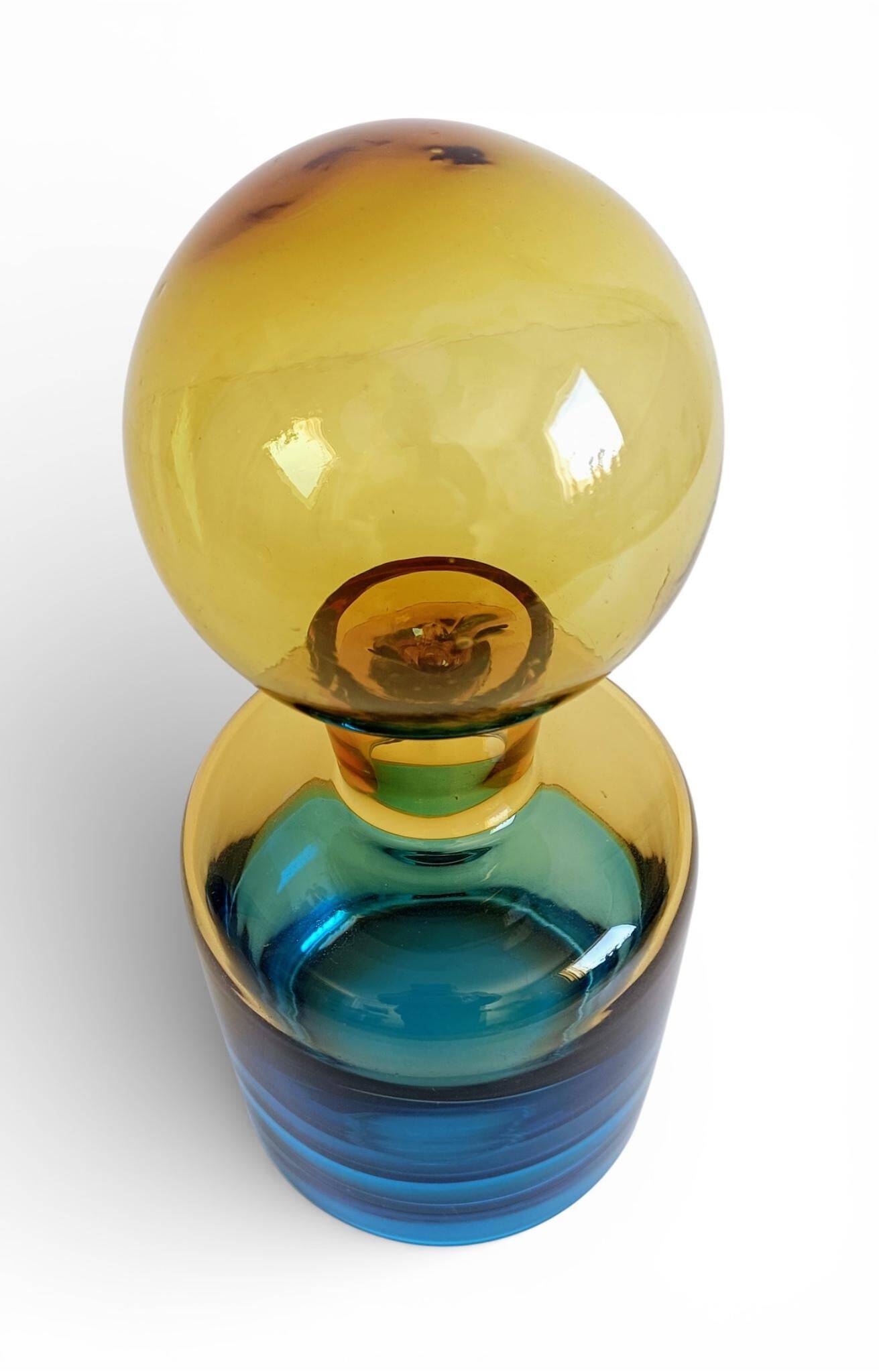 Sommerso Murano Art Glass Bottle In The Style of Flavio Poli for Seguso