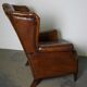 Fauteuil club vintage en cuir de couleur cognac Pays-Bas