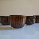 Set of 6 traditional bowls Burmese craftsmanship lacquered bamboo horsehair