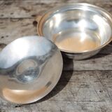 Silver-plated metal dish, Saglier brothers hallmark, silver-plated metal vegetable dish, art deco