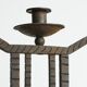 Art Deco pair of candle holders in wrought iron and stone