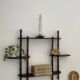 Turned wood wall shelf