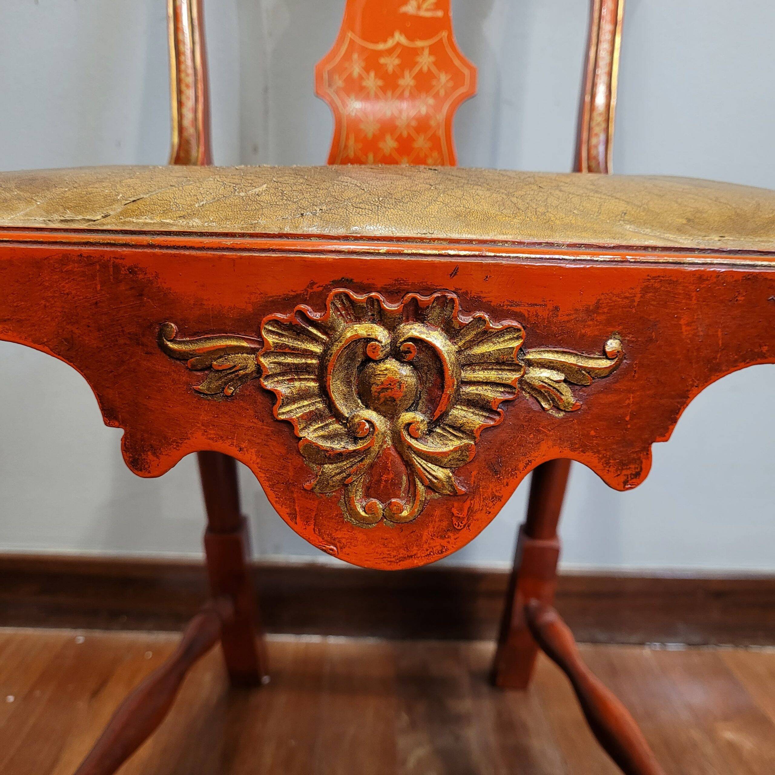 Pair of lacquered wood Chippendale chairs, after Pierre Lottier, 1970s – Spain