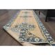 Vintage Turkish Oushak Handmade Wool Orange Runner Rug 81x333