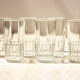 6 vintage high glasses