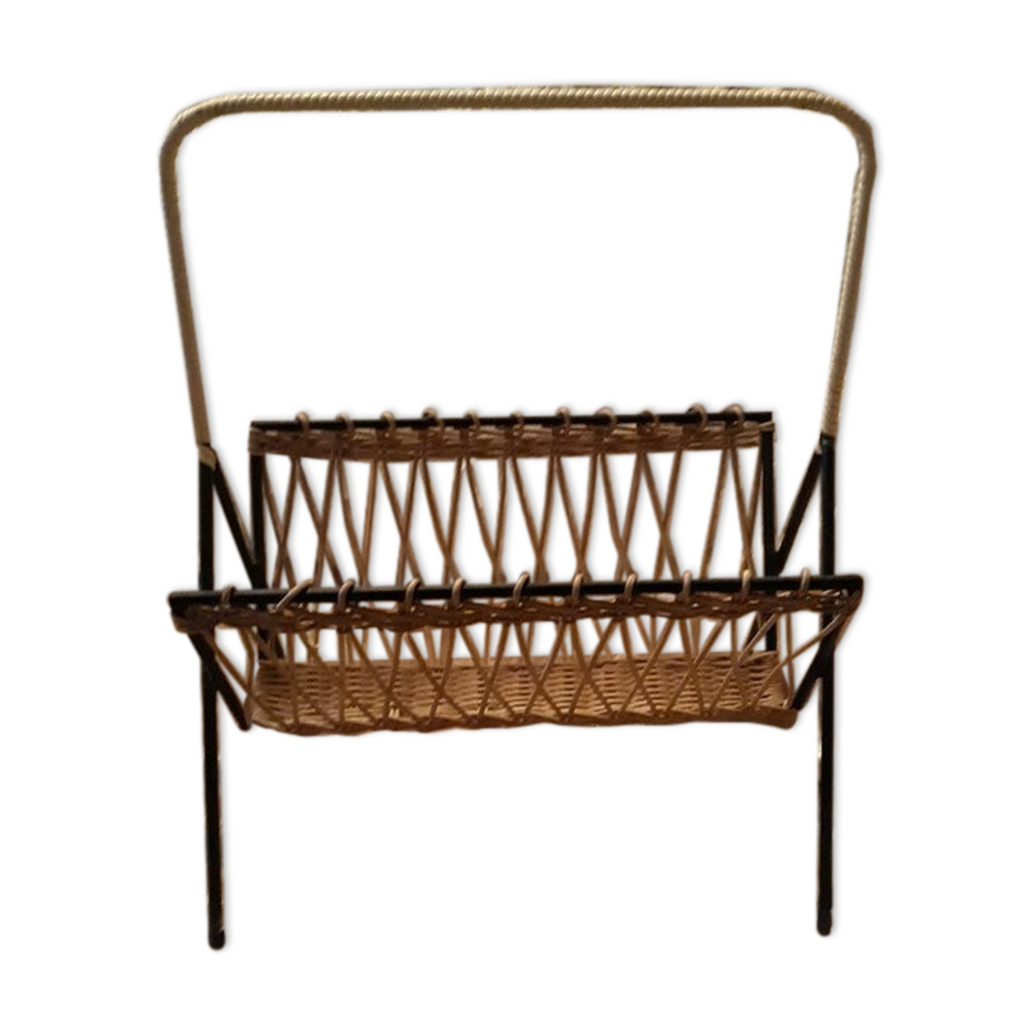 Magazine holders in rattan 70s