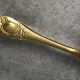 Sugar or ice cube tongs, gold star stamp with lion paw finish