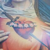 Painting Golden frame Virgin Mary immaculate heart