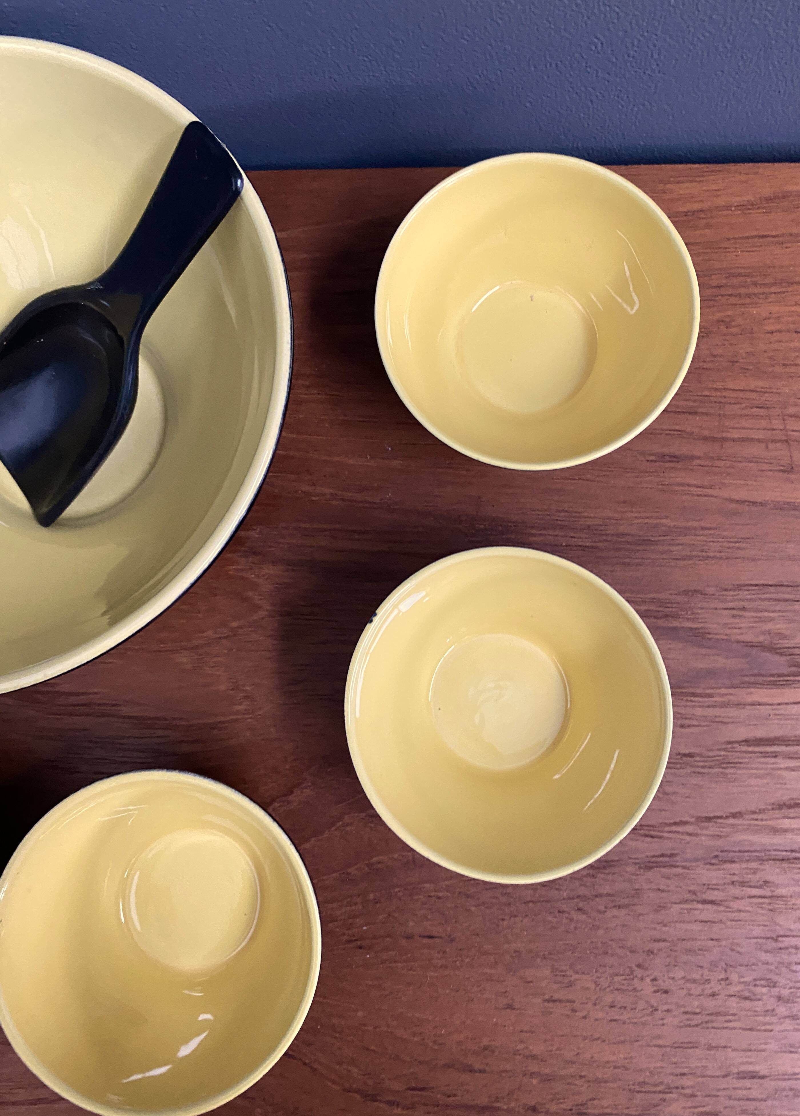 Ceramic black and yellow nuts dispender set 1960s