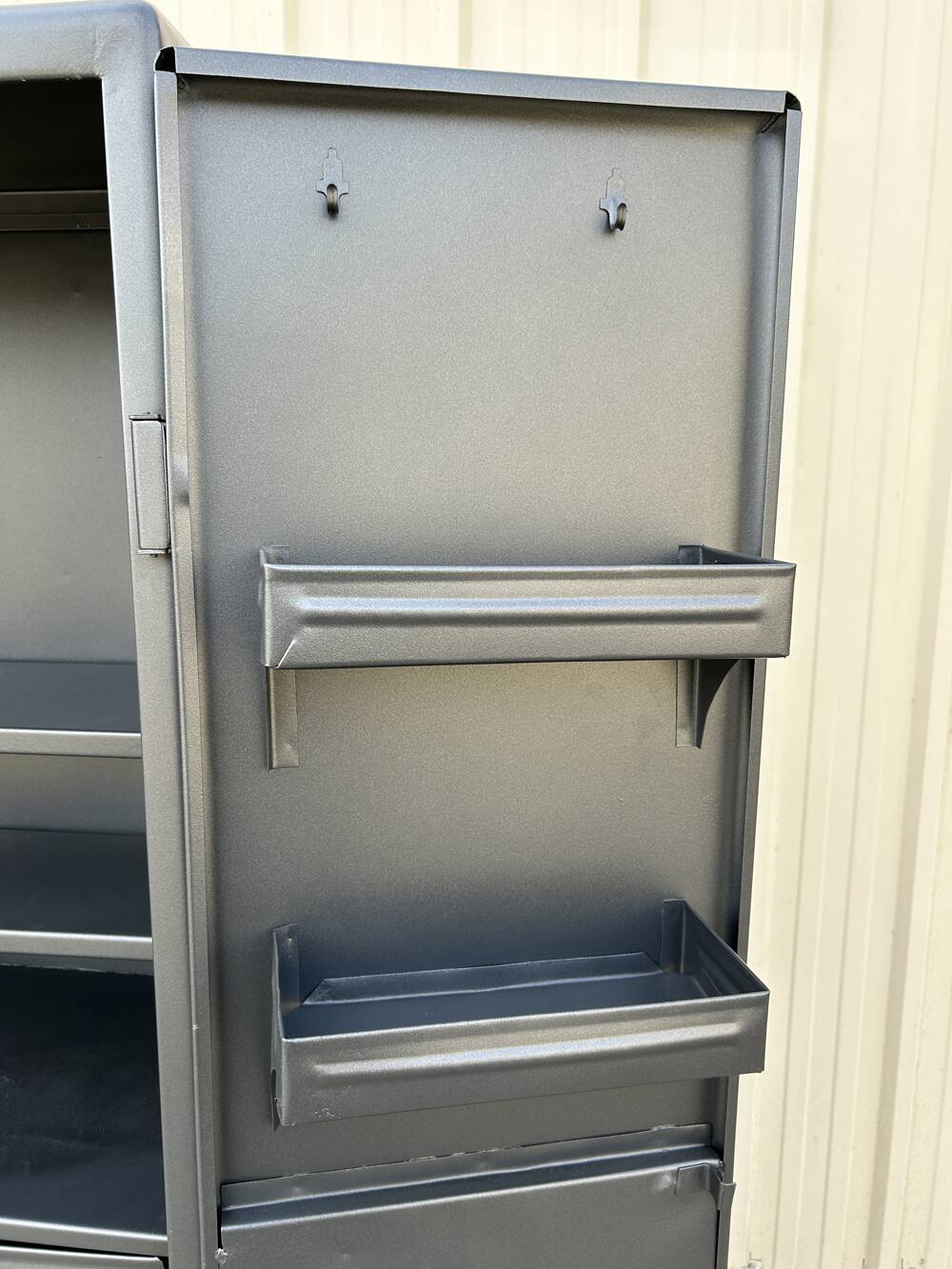 Metal kitchen cabinet, ball handles, 1950s