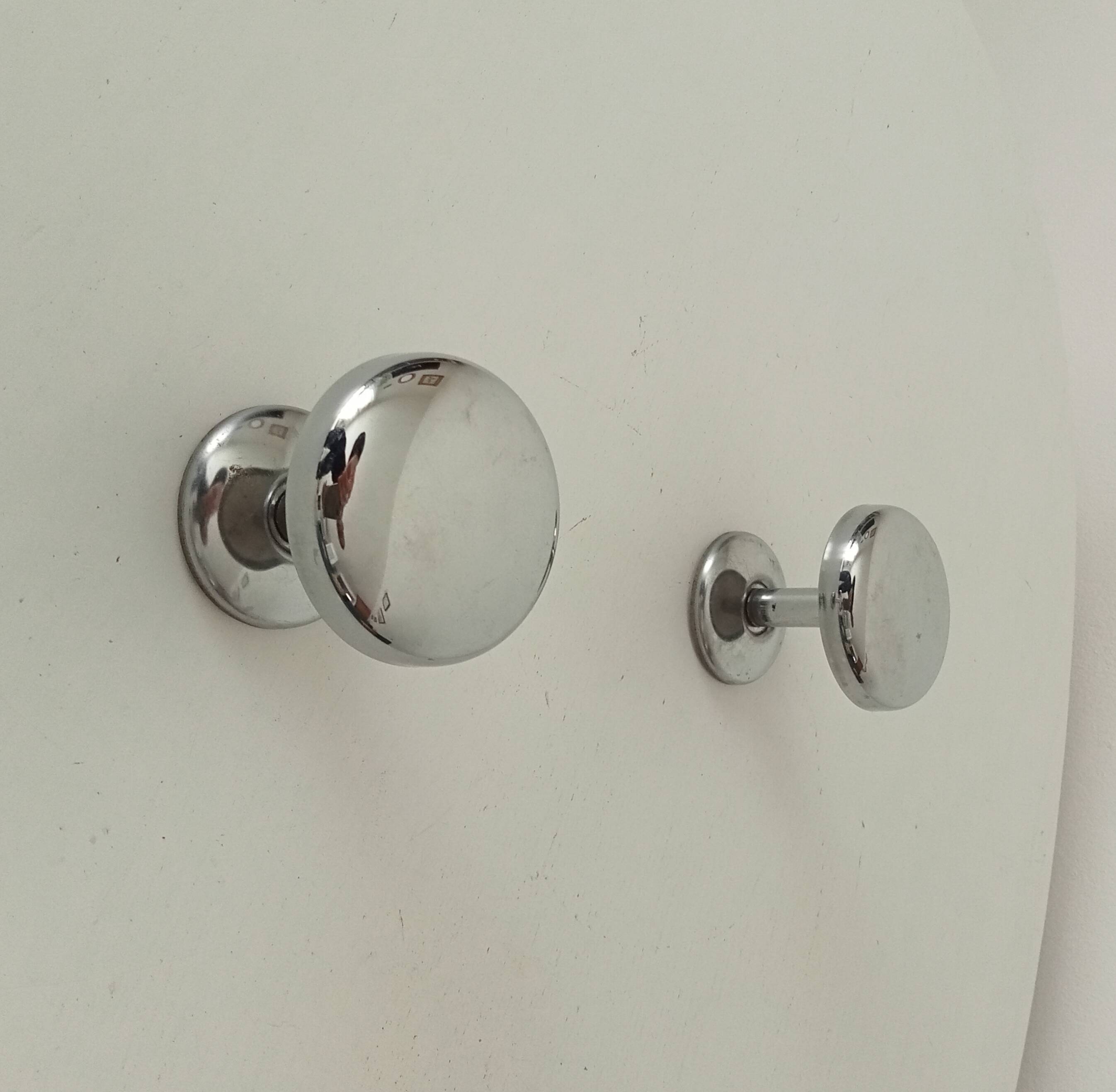 Pair of vintage chrome coat hooks from the 70s
