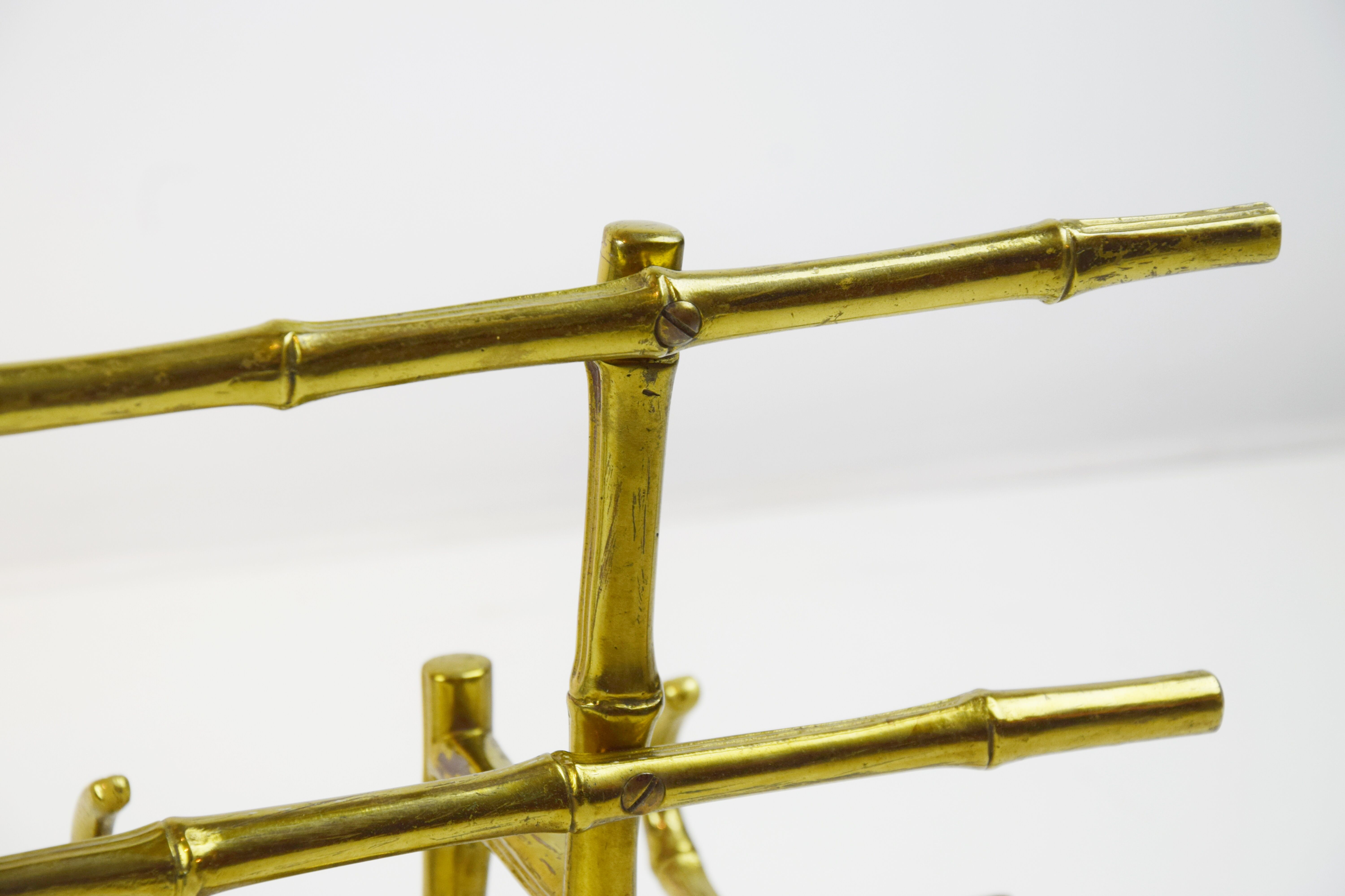 Bamboo-like coat rack in bronze