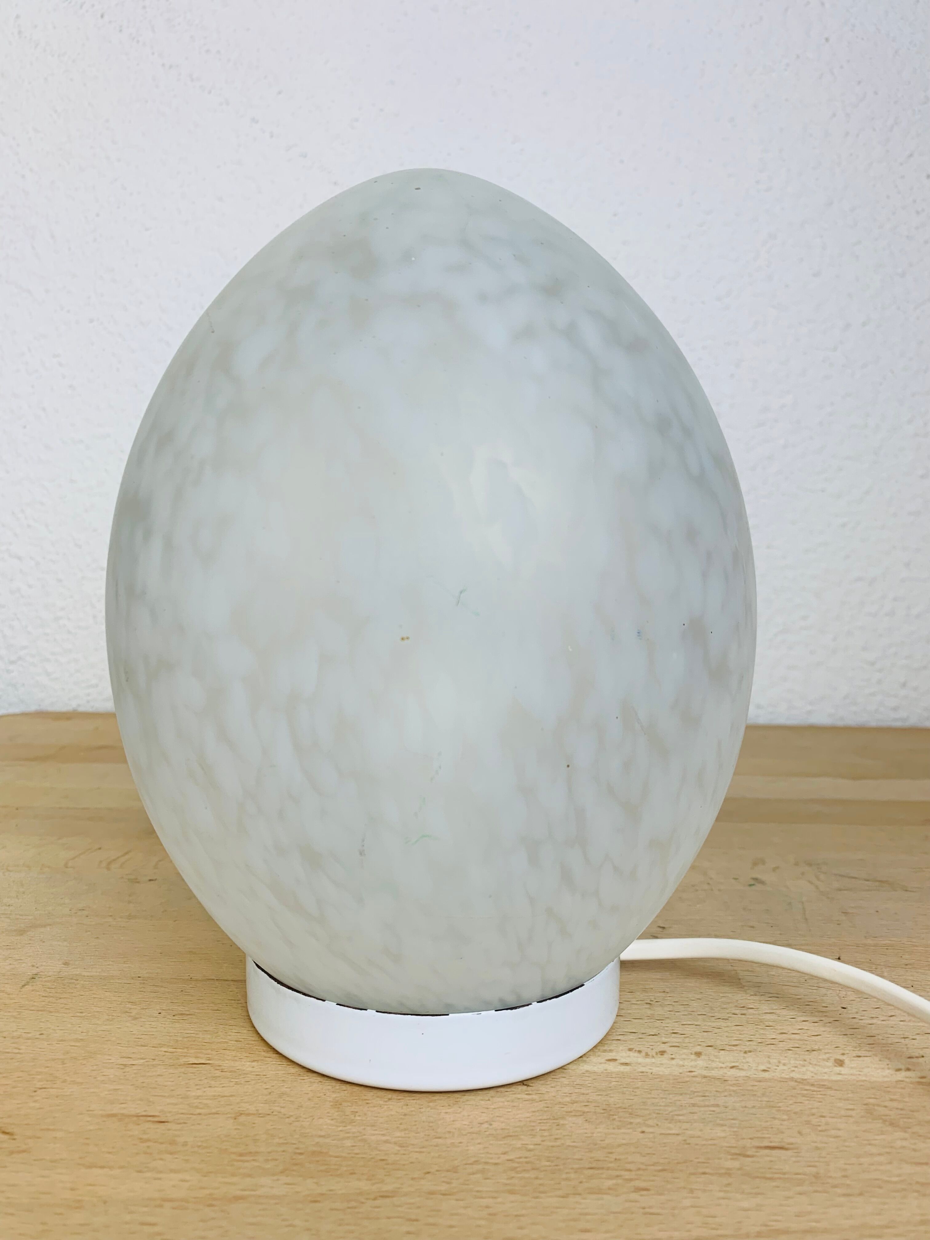 Domec egg lamp, speckled glass from Vianne, 70s