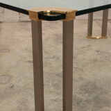 Table basse avec table d’appoint en verre 1970