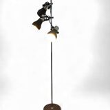 Vintage brown floor lamp with 3 spotlights
