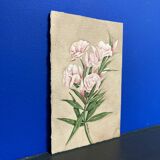 Signed watercolor with oleander flowers