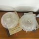 Large pair of round wall sconces ceiling lights in transparent glass.
