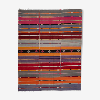 Tapis kilim rayé turc années 1970 180 x 230 cm