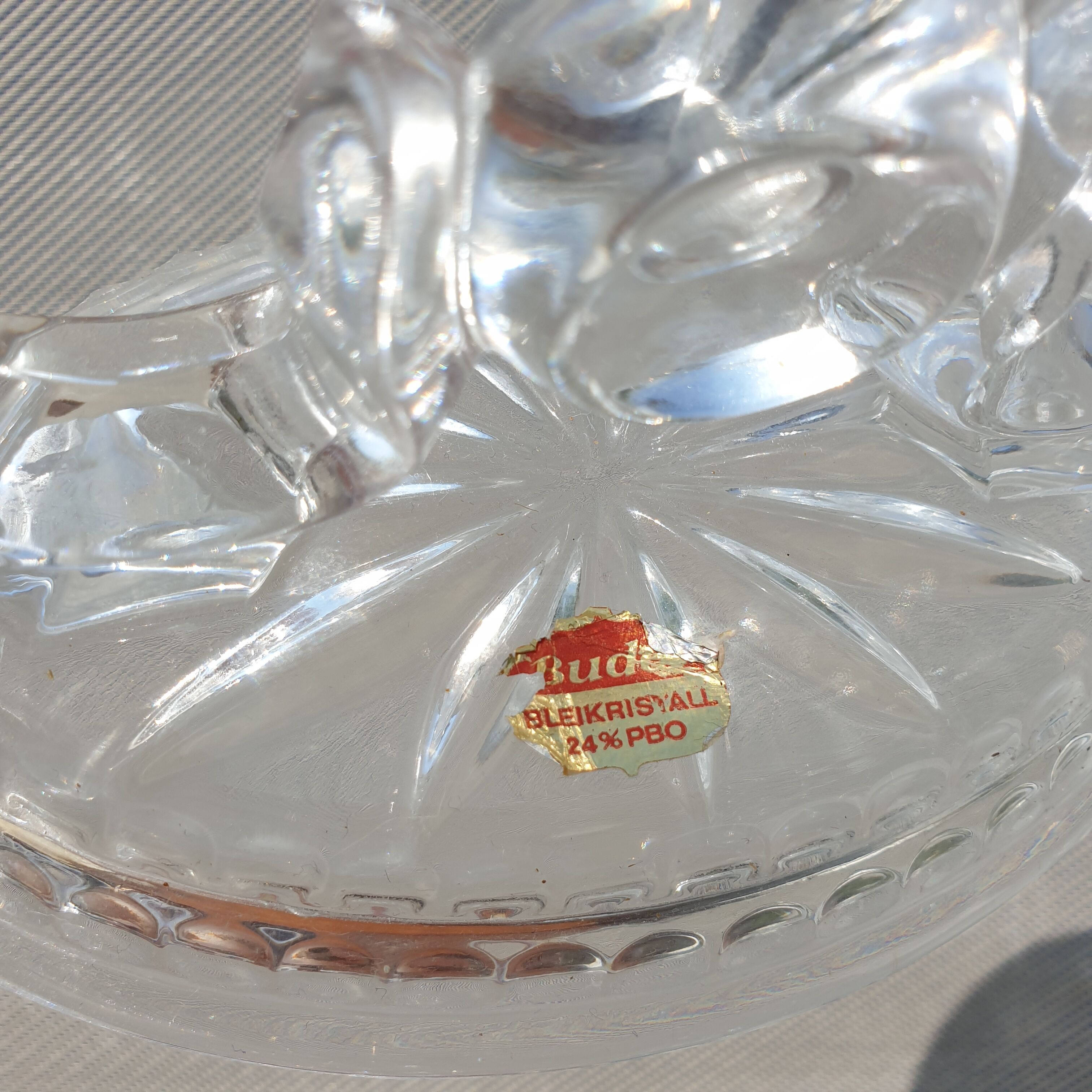 Pair candle holders vintage crystal Buder double torches