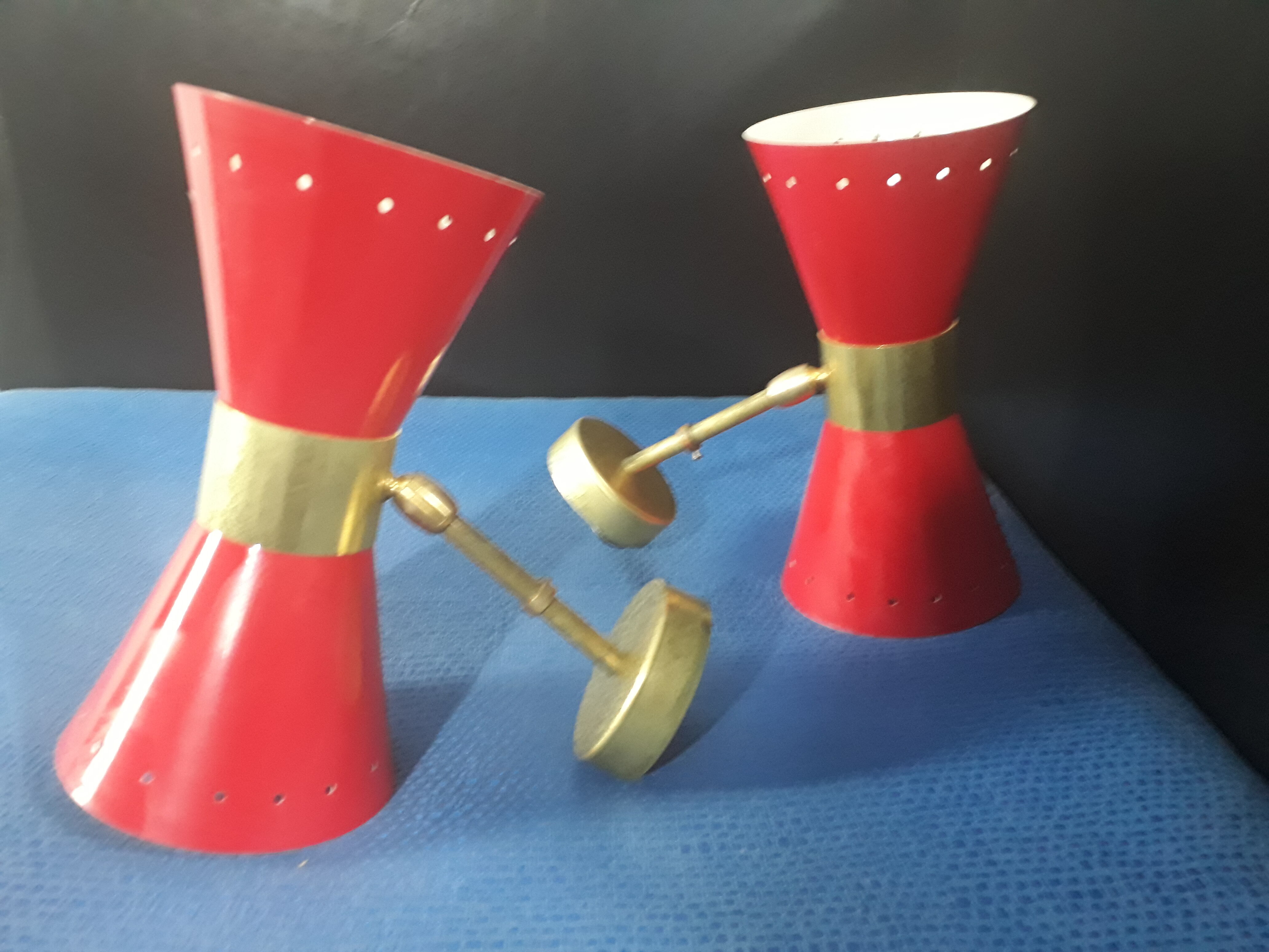 Italian red wall lights