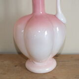 Pink and white opaline ewer
