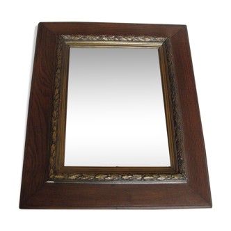 Miroir avec cadre stuc et bois doré - début XXeme - 60x50cm