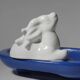 Gabriel Burmeister White Deer Art Deco Ceramic Bowl, 1930s